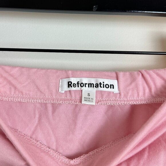REFORMATION Adalynn Knit Two Piece in Pink Rose Size Small (Skirt) Medium (Top) - Picture 9 of 16